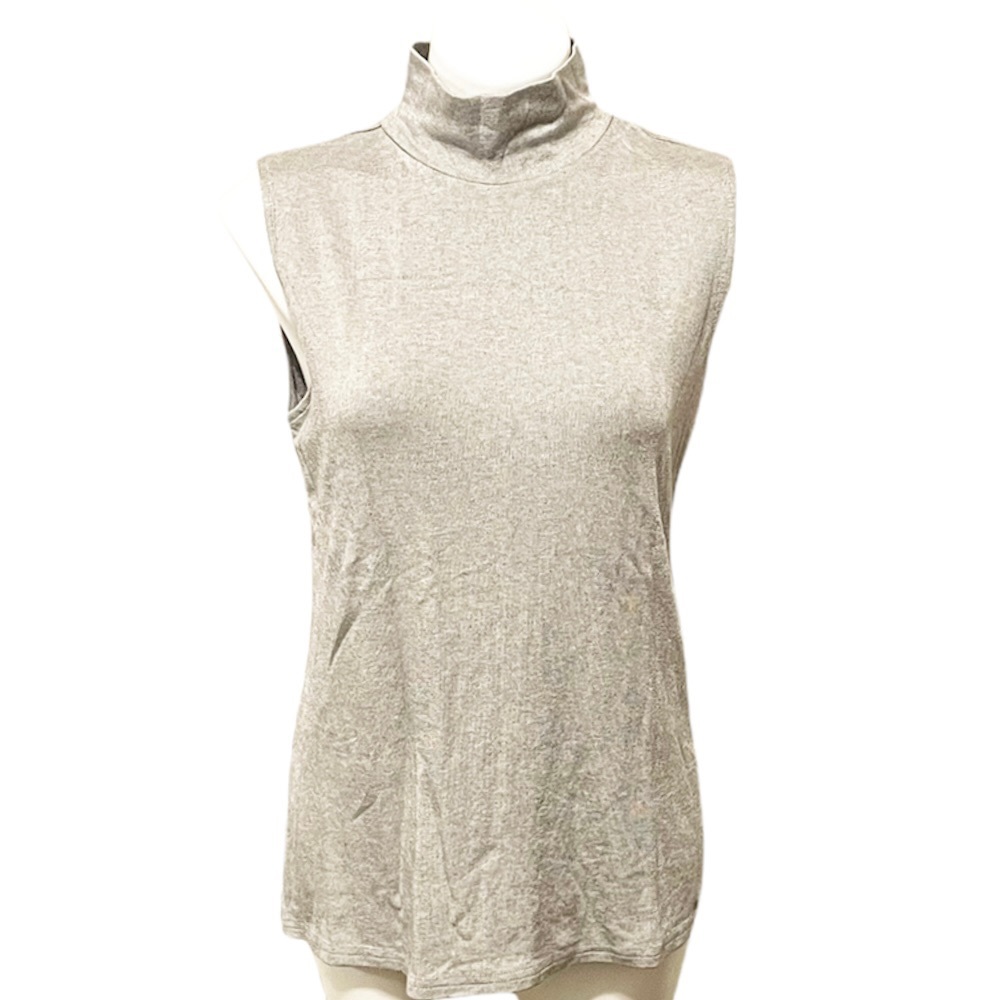 Croft & Barrow Grey Ribbed Turtleneck Tank XL